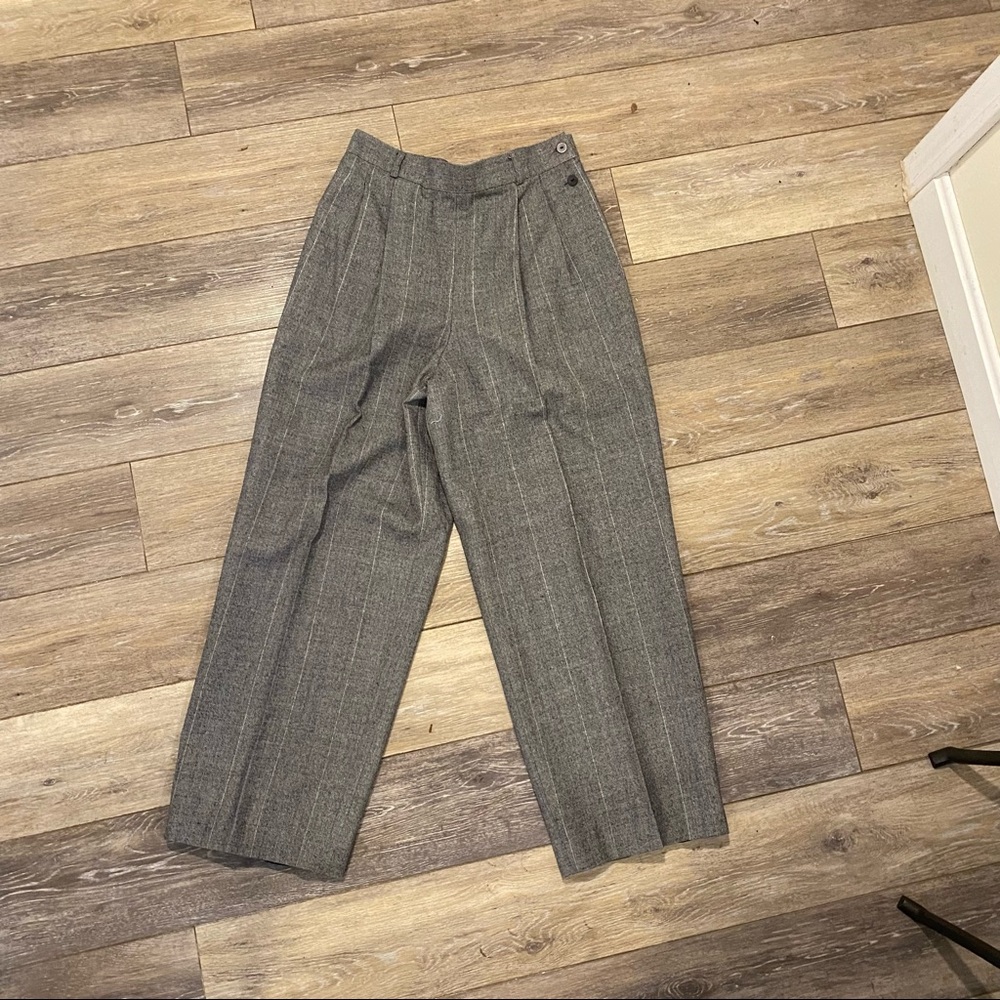 Giorgio Sant’Angelo High Waisted Dress Pants Plaid Tweed Trousers